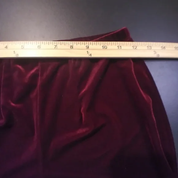 Chico Velvet Burgundy Pull On Pants Flowy Stretch Waist Size S Boho Hippie - Picture 4 of 7